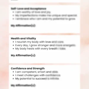 Positive Affirmations Worksheet